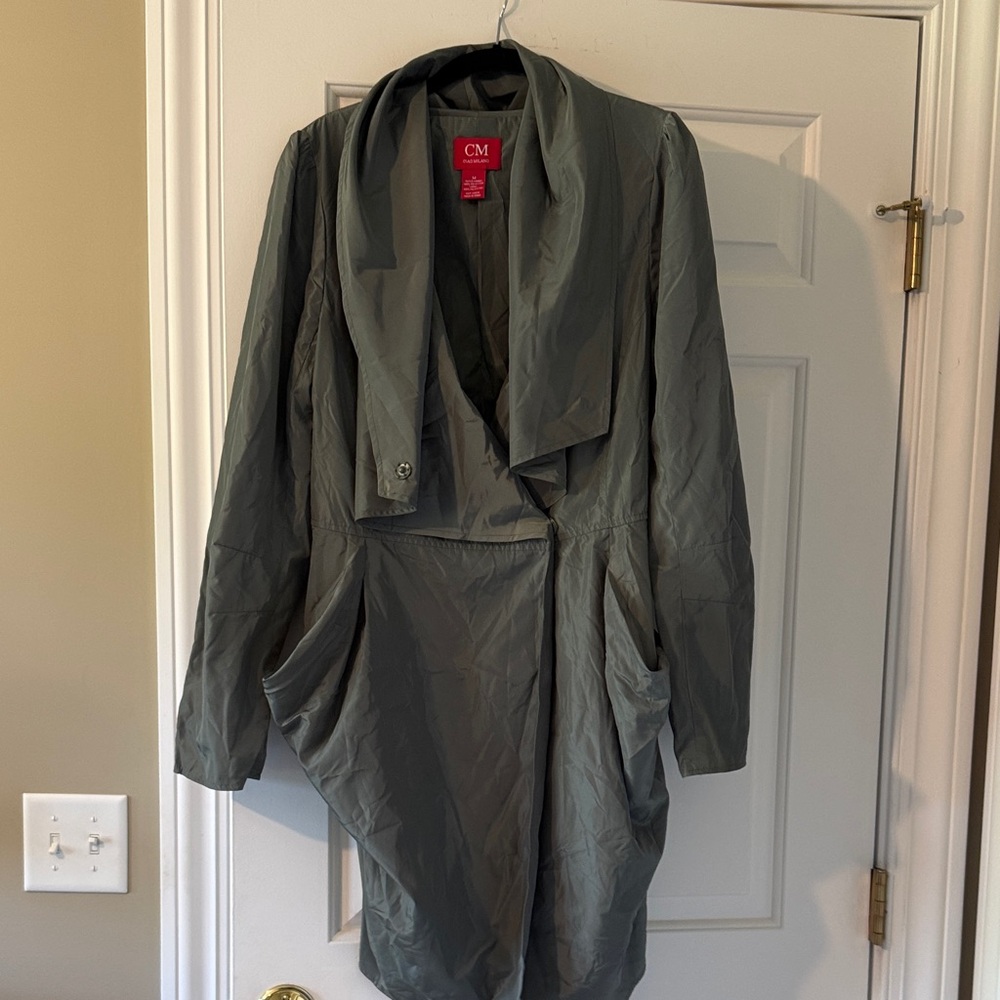 Ciao Milano Women's Elegant Green/Gray Trench Coat